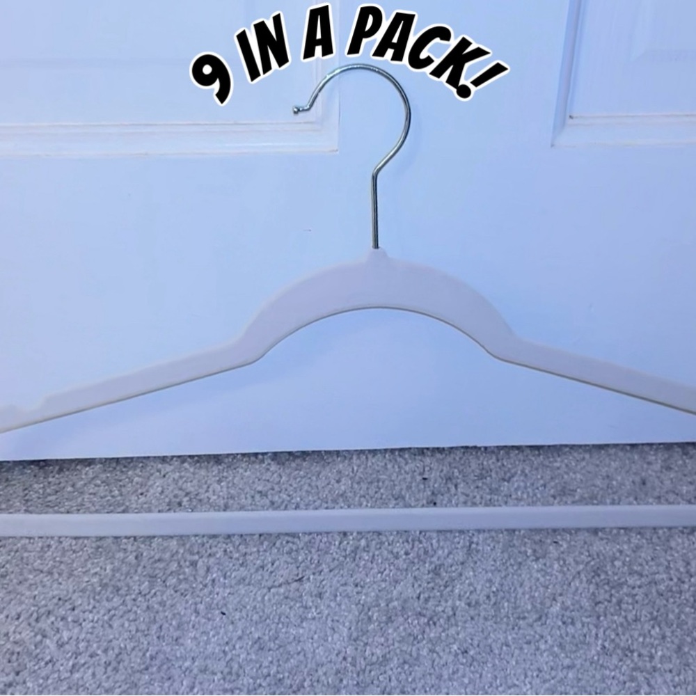 9 pack of white fabric coat hangers